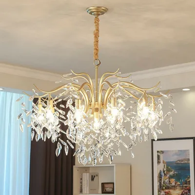 Image de Moderne Lustre Cristal Plafonnier Suspension de luxe à intensité variable