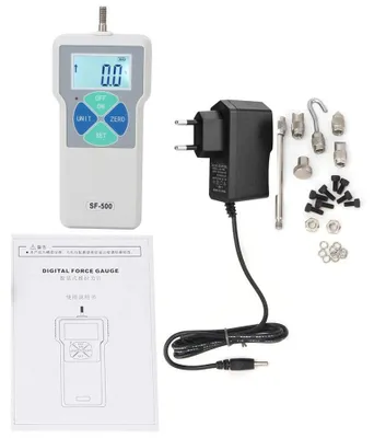 Digitaler Kraftmesser SF-500, 500N, LCD, Überlastschutz, EU-Stecker