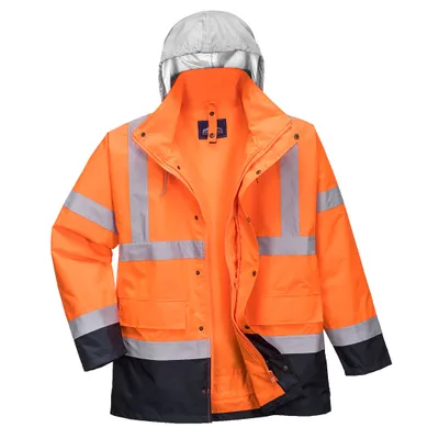Immagine prodotto di Portwest S471 Giacca da traffico a contrasto 4-in-1 ad alta visibilità arancio/navy taglia M
