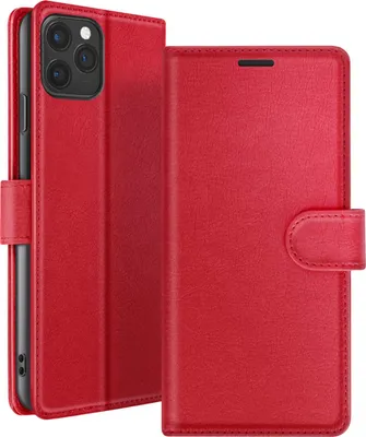 Image de Zanaé, étui à rabat pour iPhone 11 Pro avec porte-carte et fermeture magnétique, rouge