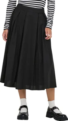 Produktbild von Only Longrock Maila für Damen in Schwarz aus reiner Baumwolle mit elastischem Bund