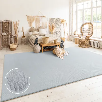 Immagine prodotto di Tappeto soggiorno a pelo corto motivo boho scandinavo moderno tinta unita decorativo dimensioni 160x220 cm
