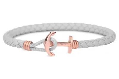 Produktbild von Paul Hewitt Lederarmband hellgrau rosé