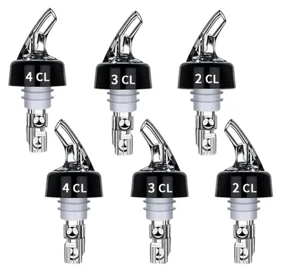 Flaschenausgießer 6er-Set 2/3/4 cl Dosierer Kunststoff