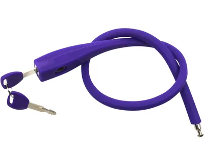 Produktbild von Silikon Kabelschloss Flexibles Fahrradschloss mit Schlüssel Schloss mit Gummimantel Violett