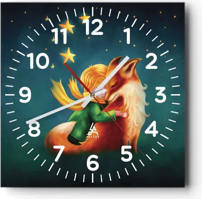 Produktbild von Wanduhr - Quadrat - Glasuhr - Klein Prinz Nov - 30x30cm - Schleichendes Uhrwerk - Lautlos - zum Aufhängen bereit - Dekoration Modern - Wanddekoration aus Glas - C4AC30x30-5014