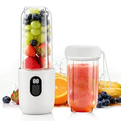 Produktbild von 40W Mixer 500ml mit 16 Edelstahlklingen, 20800 U/min, USB-C, LCD-Display, 1500mAh Akku, für Saft, Smoothies & schnelle Reinigung