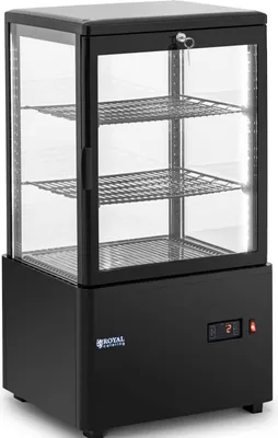 Obrázek produktu pro Expondo Royal Catering Chladicí vitrína – 58 l –  – 3 úrovně – černá – uzamykatelná