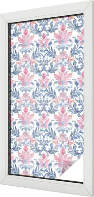 Produktbild von Buntglas Fensterfolie – 100x50 cm – Stained-Glass Design – blickdichte dekorative Sichtschutzfolie – selbstklebend, UV-Schutz – Blumensymmetrie