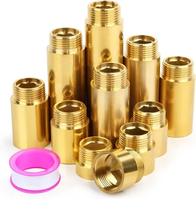 Immagine prodotto di Prolunga per rubinetto - 1-2 pollici - 70 mm - Prolunghe per rubinetti - Ottone - 1 pezzo - Prolunga - Raccordo per acqua - Filettatura