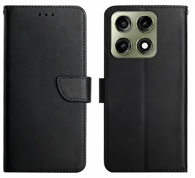 Produktbild von Coverup Genuine Leather Klapphülle - Echtes Leder - Motorola Edge 70 Pro Hülle - Schwarz