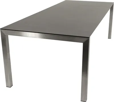 Produktbild von Ausziehtisch 180/240 x 74 x 100 cm Edelstahl Glas Dunkelgrau