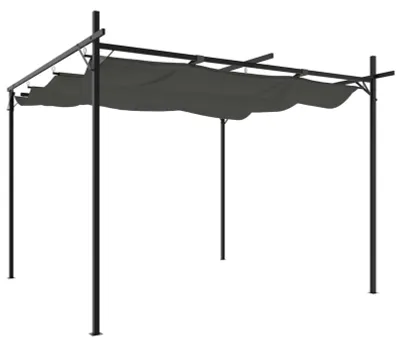 Obrázok produktu pre Pergola so posuvnou strechou – antracitová, polyesterová – 295x292x230 cm