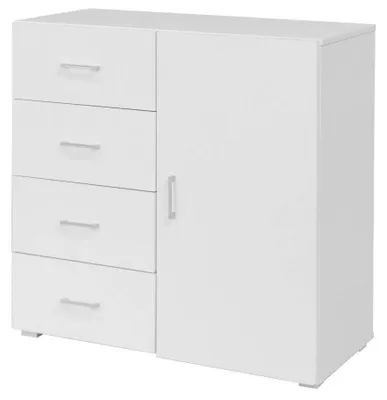 Immagine prodotto di Cassettiera 4 Cassetti e Anta 90x41x87 cm in MDF Bianco
