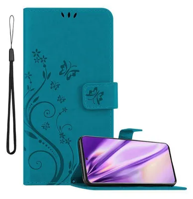 Produktbild von Cadorabo Hülle für Samsung Galaxy S20 ULTRA Schutz Hülle in Blau Schutzhülle Handy Hülle Etui Case Blumen Flower