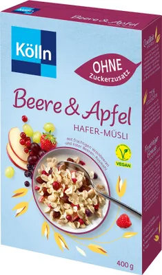 Produktbild von Kölln Müsli Beere & Apfel ohne Zuckerzusatz, 400g