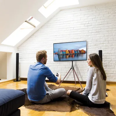 Image de Techly ICA-TR18SAM Support TV 165,1 cm (65") Noyer