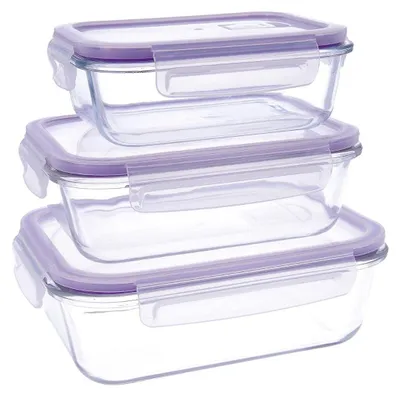 Produktbild von Omgoods – Set aus 3 luftdichten Glasbehältern für Lebensmittel