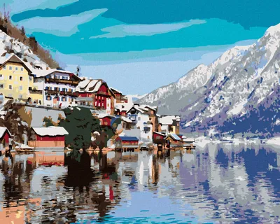 Produktbild von Zuty - Malen nach Zahlen - HALLSTATT AM SEE IN DEN ALPEN, 40x50 cm, ohne Keilrahmen