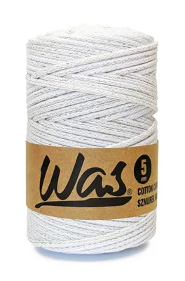 Produktbild von Baumwollkordel Geflochtene Baumwollschnur Polyesterkernschnur Für Makramee Makramee-Seil Bastelkordel 5mm 100m weiß mit goldenem Faden DIY WAS