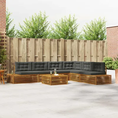 Produktbild von "SALE 2026"Outdoor-Sofagarnitur/Couchgarnitur - CLORIS - Outdoor-Möbel - für Garten/Terrasse - mit Kissen 7 Stück Natur und Anthrazit - Gartensofas NeuMöbel325446