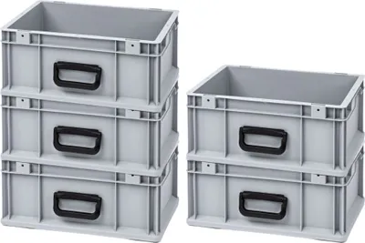 Produktbild von SuperSparSet 5x Eurobox NextGen Portable Uno  Germany | HxBxT 17x30x40cm | 16 Liter | Eurobehälter, Transportbox, Transportbehälter, Stapelbehälter