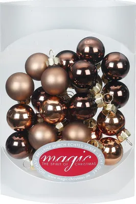 Produktbild von Weihnachtskugeln Glas 2cm, 25 Stück, Farbe:Elegant Lounge ( schokolade braun )