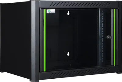 Produktbild von LOGON RWM06U56BL, Wandmontiertes Regal, 6U, Sperrschloss, Verbessertes Kabelmanagement, Schwarz