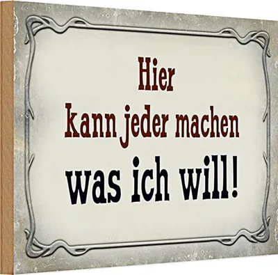 Produktbild von Holzschild Spruch 30x20cm kann jeder machen was ich will