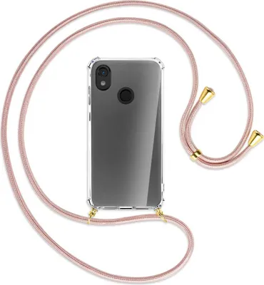 Produktbild von Handykette Backcover-Schutzhülle mit Band (Metall goldfarben) für Cat S52 - roségold