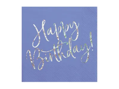 Zdjęcie produktu dla Serwetki urodzinowe Happy Birthday, niebieskie, 33x33cm