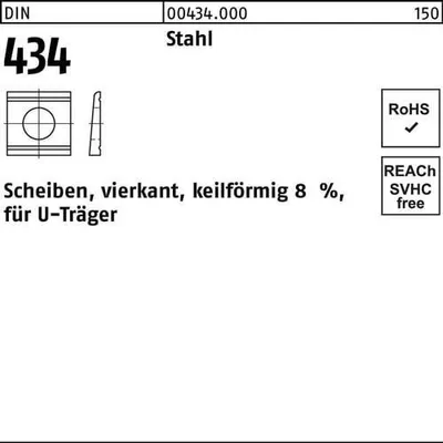 Produktbild von Reyher  U-Scheiben DIN 434 St./ÜH 26 Neig. 8 (50 Stück)