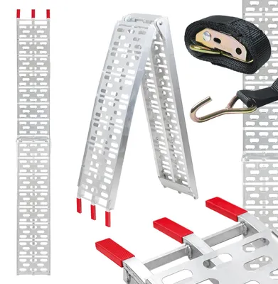 Produktbild von TRUTZHOLM 1x Auffahrrampe klappbar 228 cm Traglast 340 kg Alu grau gelocht Rampen Motorradrampe