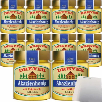 Produktbild von Dreyer Akazienhonig mit Frühtracht VPE (10x500g Glas) + usy Block
