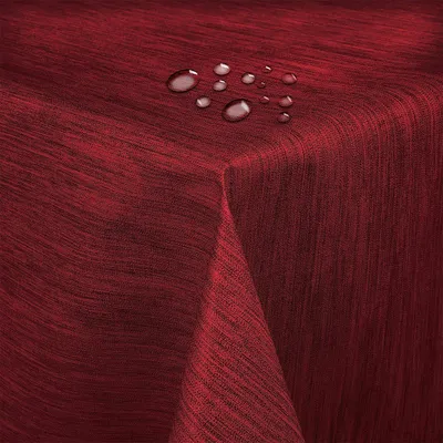 Produktbild von Wachstuch mit robuster Leinenprägung in Rot, wählbare Breite und Länge - rechteckige Größe 140 x 220 oder 220 x 140 cm, abwaschbare Tischdecke für den Garten