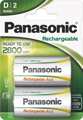 Produktbild von Panasonic P20P/2BC, 3000 mAh, Universal, Nickel–Metal Hydride (NiMH), 61.6 mm, 32.9 mm, 81.1 g