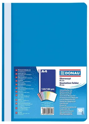 Obrázek produktu pro DONAU plastové pořadače A4, modré, 10 ks.