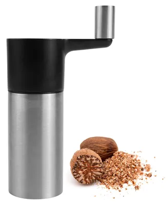 Nootmuskaatmühle aus Edelstahl, für 3 Nüsse, manuell