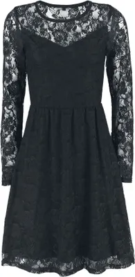 Produktbild von Gothicana by EMP Damen schwarzes Langarm-Kleid tailliert aus Spitze mit Herz-Ausschnitt 4XL
