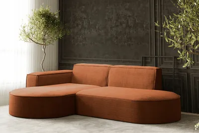 Zdjęcie produktu dla Sofa w kształcie L MODENA narożnik tkanina Poso miedziany lewy