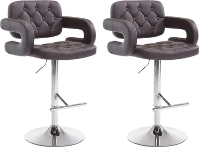 Immagine prodotto di set di 2 sgabelli da bar - Sgabello da bistrot - Seduta comoda e girevole a 360° colore: marrone