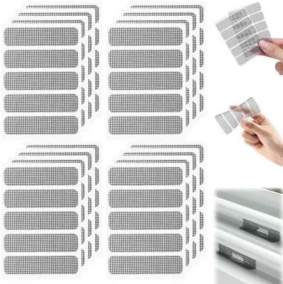 Produktbild von 200 Stück Fliegengitter Reparatur Set, Fensterschlitz Insektenschutz, Schutz Gegen Anti-Moskito, Selbstklebend, für die Reparatur von Bildschirmfenstern mit Wasserdichter Wirkung Verwendet
