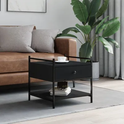 Produktbild von "2026 Promotion" Couchtisch Wohnzimmer - Kaffeetisch - Schwarz 50x50x50 cm Holzwerkstoff - Sofatisch CC29814