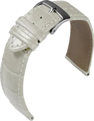 Immagine prodotto di Cinturino Eulit in pelle di vitello stampa coccodrillo bianco 18 mm