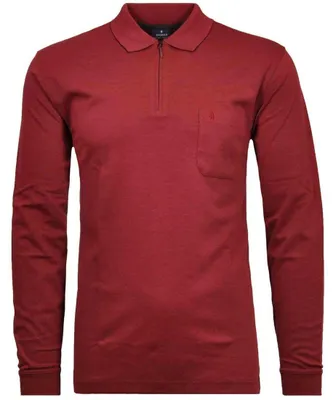Ragman Langarm-T-Shirt Brusttasche mit Logo in rot
