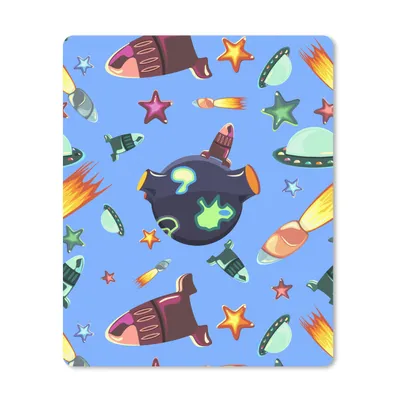 Produktbild von MuchoWow® Mauspad Mousepad Weltraum - Regenbogen - Ufo - Rakete - Design 30x40 cm - Mousepads - Maus Mat - Pad - Mausunterlage - Mausmatten