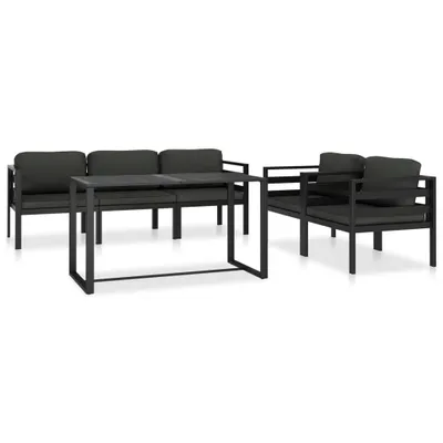 Produktbild von 6-tlg. Garten-Lounge-Set mit Kissen Aluminium Anthrazit