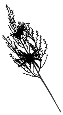 Produktbild von Dekorativer schwarzer Gothic Zweig mit 2 Spinnen 36 cm