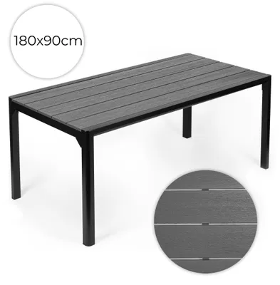 Zdjęcie produktu dla Stół ogrodowy Polywood 8-osobowy, 180×90 cm, szary