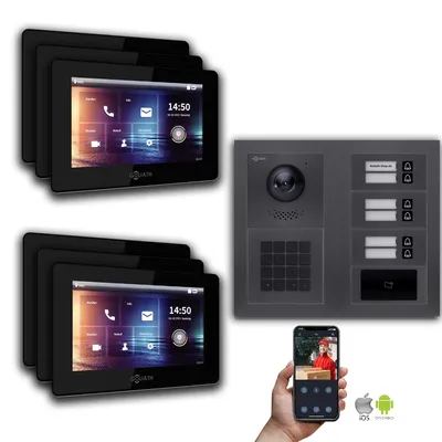 Produktbild von IP 2-Draht BUS Türsprechanlage MFH Anthrazit : 7 Zoll Schwarz : Aufputz Dose Monitor Farbe: 7 Zoll Schwarz Montage: Aufputz Dose